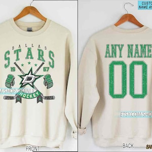 Personalized Dallas Hockey Sweatshirt, Dallas Stars crewneck, Dallas Hockey shirt, Custom Hockey Shirt, Hockey Number Shirt