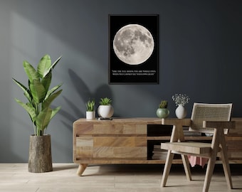 Full Moon Print: Minimalist Lunar Phase Art - Celestial Home Decor (Digital Download)