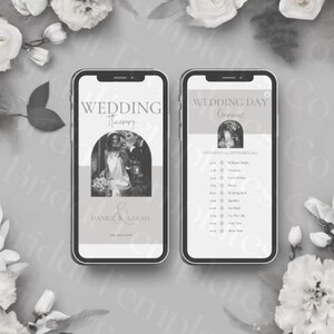 Mobile Wedding Itinerary, Editable Canva Wedding Timeline, Digital Wedding Guide, wedding itinerary, wedding day schedule, editable wedding