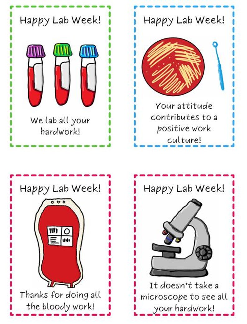 Lab Week Appreciation Printables - Etsy