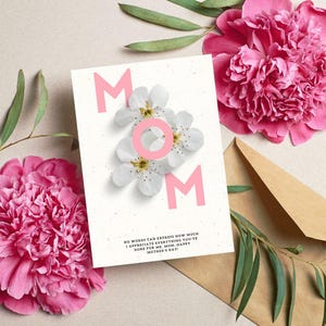 Muttertagskarte, editierbare Karte, personalisierte Mom Karte, druckbare Happy Mother's Day Karte, Grußkarte, 5 * 7 INCH Grußkarte, Blumenkarte