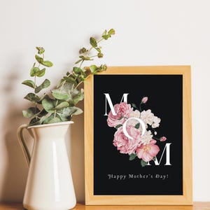 Cartão de Dia das Mães, Cartão de mãe, Cartão de feliz dia das mães para impressão, Cartão editável, Cartão de felicitações, Cartão de dia dos namorados para o Dia das Mães, Cartão floral