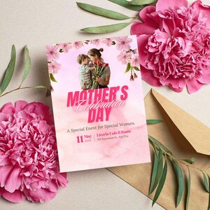 Muttertagskarte, editierbare Karte, personalisierte Mom Karte, druckbare Happy Mother's Day Karte, Grußkarte, 5 * 7 INCH Grußkarte, Blumenkarte