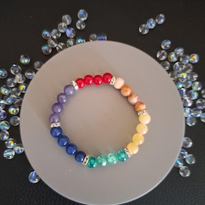Kristall Perlen Armband, Kristall Armband, Edelstein Geschenk, Andenken, Chakra Schmuck