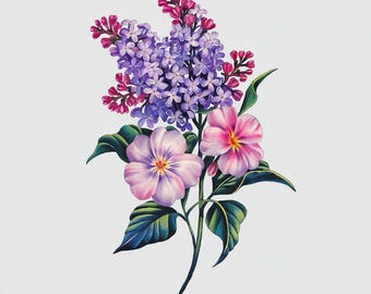 Custom Birth Flower Bouquet Tattoo Design (Digital Download)