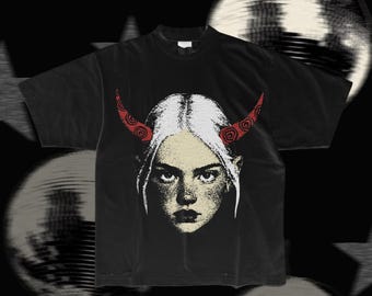 セカンドスキン y2k archive vintage グランジ カットソー Y2K Grunge Oversized Gothic Graphic Printed Spliced Long