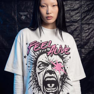 T-shirt Hellstar Rose/blanc - Taille M - Occasion Parfait état - Streetwear US