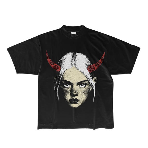 Y2K Grunge Streetwear T-shirt Design, Oversized Vintage Tee