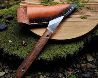 Custom Handmade Easy To Carry Kiridashi Utility Knife, Neck Knife, Camping Knife, Kiridashi Knives, Gift for Men, Gift for Him, USA Knives