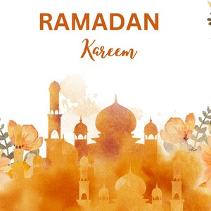 Cartão Elegante Ramadan Kareem – Download Digital | Cartão de Saudação Islâmico Imprimível