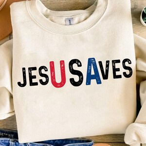 Jésus sauve les États-Unis, Svg chrétien, 4 juillet, conception de la foi patriotique, fichier de coupe pour Cricut, Svg religieux, sublimation, Svg du jour de l'indépendance