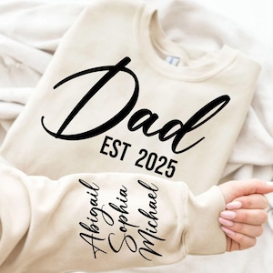 Gepersonaliseerde papa SVG, kindernamen SVG, papa shirt SVG, cadeau voor papa, papa met kindernamen, vaderdag SVG, silhouet, gesneden bestand voor Cricut