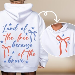 Land Of The Free Because Of The Brave Svg Png, Coquette Memorial Day Svg, America Svg, Patriotic Svg, Independence Day, Sublimation,Cut File