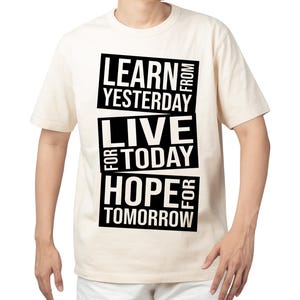 Lerne von gestern Leben für heute Hoffnung für Morgen SVG, motivierende Zitate, positive Affirmation, christliche Frauen Geschenk
