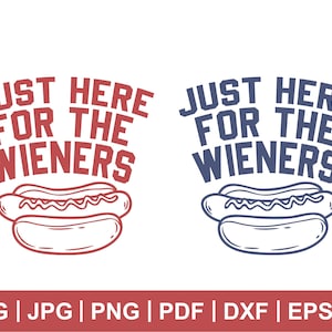 Juste ici pour les saucisses Svg 4 juillet, Svg Hot-Dog 4 juillet, Svg de Hot-Dog rétro Amérique, Svg de Hot-Dog patriotique, cadeau pour amateur de hot-dog