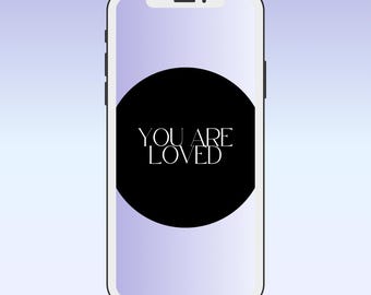 Affirmation Phone Wallpaper in Purple | Self Love Lock Screen for iPhone & Android | Minimal Pastel Aesthetic Background | Instant Download