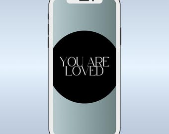 Affirmation Phone Wallpaper | Self Love Lock Screen for iPhone & Android | Minimal Gray Aesthetic Background | Instant Digital Download
