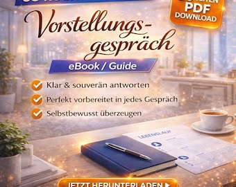 Interview Guide (PDF, German) | Job Interview Preparation | Learn to Answer Confidently | Interview Tips | eBook Download