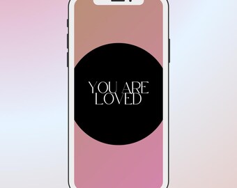 Affirmation Phone Wallpaper | Self Love Lock Screen for iPhone & Android | Pink Aesthetic Background | Daily Reminder | Instant Download