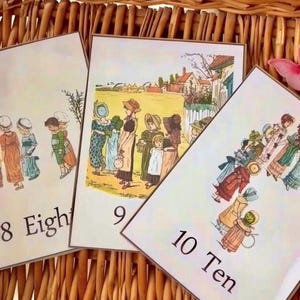 Counting Cards for Toddlers, Numbers 1-10 Printable Flash Cards, Cottagecore Cards