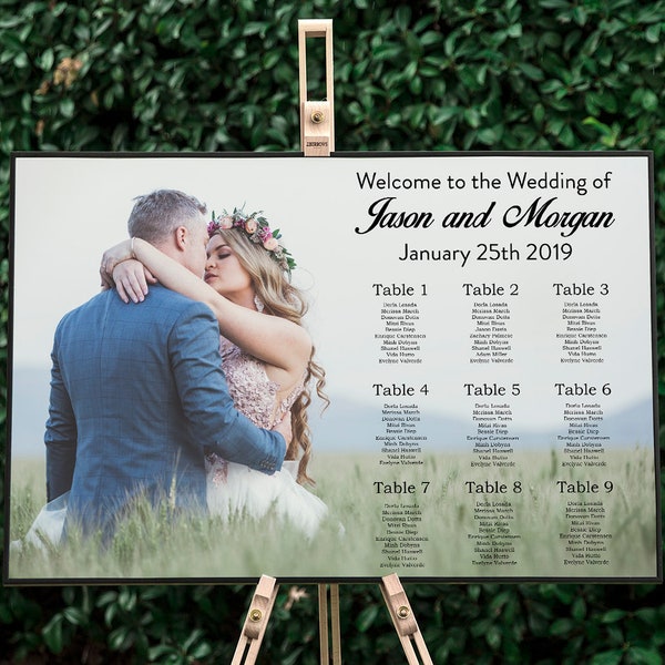 Seating Chart Sign • Wedding Table Seating Chart • Seating Plan • Custom & Personalized • Wedding Signage