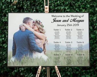 Seating Chart Sign • Wedding Table Seating Chart • Seating Plan • Custom & Personalized • Wedding Signage