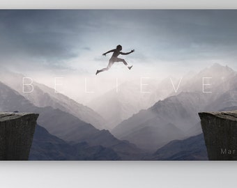 Believe Canvas Art: Inspirational Office Wall Decor