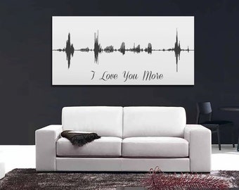 Sound Wave Art I Love You More A Personalized Voice Message Design - Multiple Sizes Available