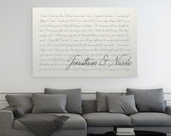 Personalized Wedding Song Lyrics Canvas, Anniversary Gift