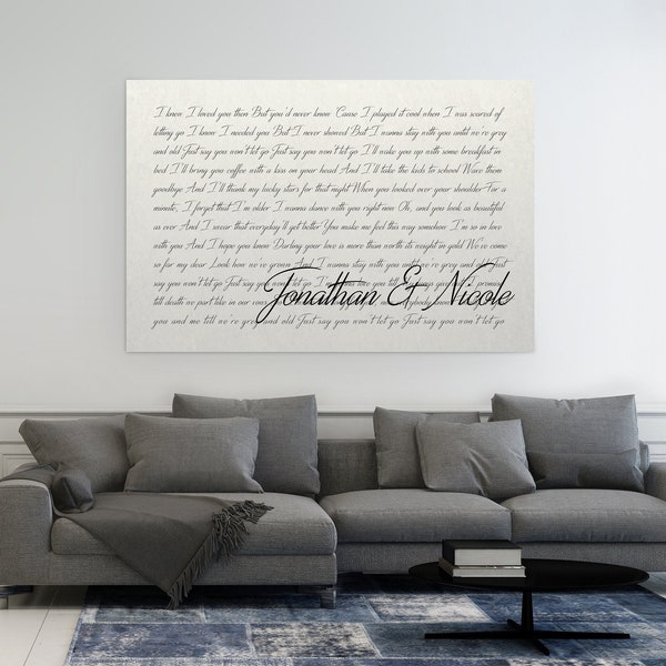 Personalized Wedding Song Lyrics Canvas, Anniversary Gift