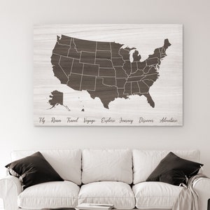 Personalized Push Pin US Travel Map: Family Keepsake