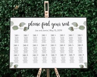Custom Wedding Seating Chart Canvas: Find Your Seat Sign
