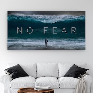 No Fear Motivational Art, Office Decor, Inspirational Art, Office Wall Art, Believe Inspirational Quote, Home Office Art, Artwork
