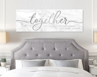 10th Anniversary Tin Canvas Sign: Personalized Couple Name & Date