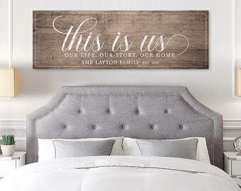 Personalized Family Name Sign: This Is Us - Rustic Home Decor