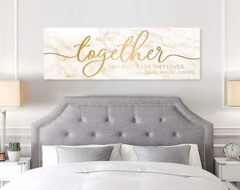 50th Anniversary Canvas Sign, Golden Anniversary Gift, Personalized Wall Art