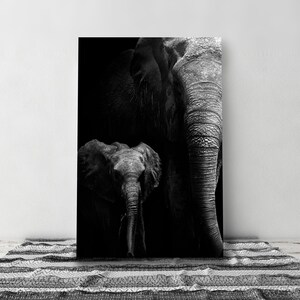 Elephant Art, Elephant Wall Art, Canvas Print, Picture of Elephants Elephant 2