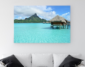 Tropical Beach Canvas Print: Turquoise Ocean, Island Decor