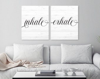 Inhale Exhale Print Set • Yoga Studio Wall Art