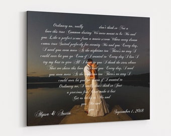 First Dance Lyrics, Wedding Song Art, Wedding Song Lyrics On Canvas, First Dance Art