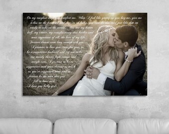 Personalized Vows Canvas Print: 1st Anniversary Keepsake