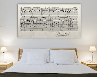 Custom Sheet Music Canvas, Anniversary Gift, Song Choice Art