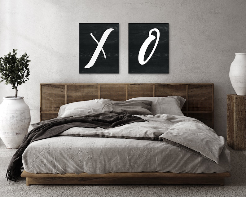 XO Print Set X and O Wall Art Set of 2 Canvases X and O Etsy