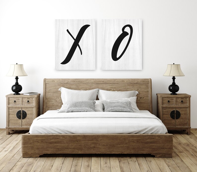 XO Print Set X and O Wall Art Set of 2 Canvases X and O Etsy