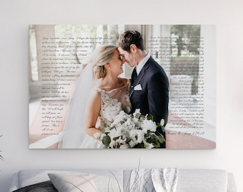Personalized Wedding Vows Canvas Print: Custom Photo & Text