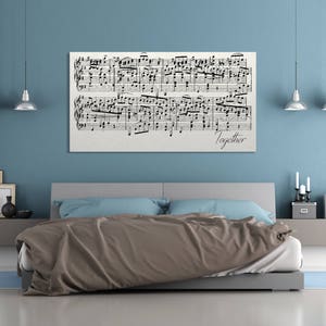 Anniversary Gift, 11th Anniversary Gift, Sheet Music Art, 1st Anniversary Gift image 2