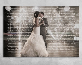 Personalized Wedding Vows Canvas Print: Anniversary Keepsake