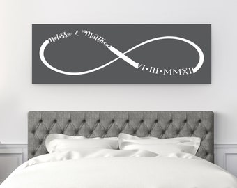 4th Anniversary Gift • Custom Roman Numeral Sign • Personalized Roman Numeral Print • Infinity Sign • Bedroom Decor