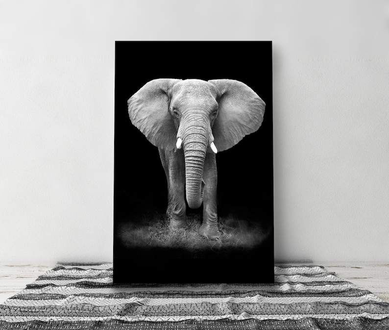 Elephant Art, Elephant Wall Art, Canvas Print, Picture of Elephants Elephant 1