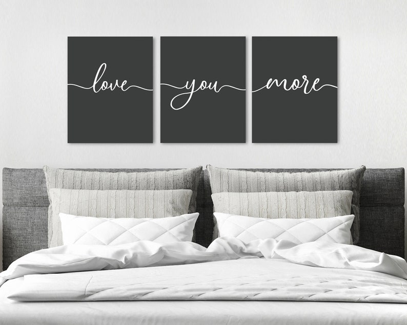 Love You More Sign Love Quote Canvas Set of 3 Canvases - Etsy